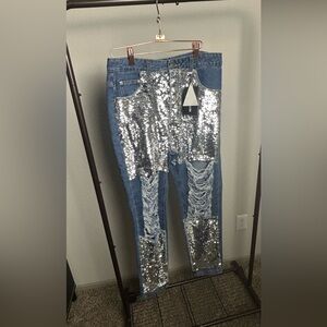 Pretty Little Things Sequin Ripped Jeans
